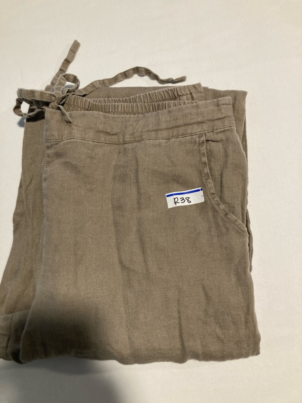 100% Linen Drawstring Pants Size Large (R38) - Picture 11 of 11